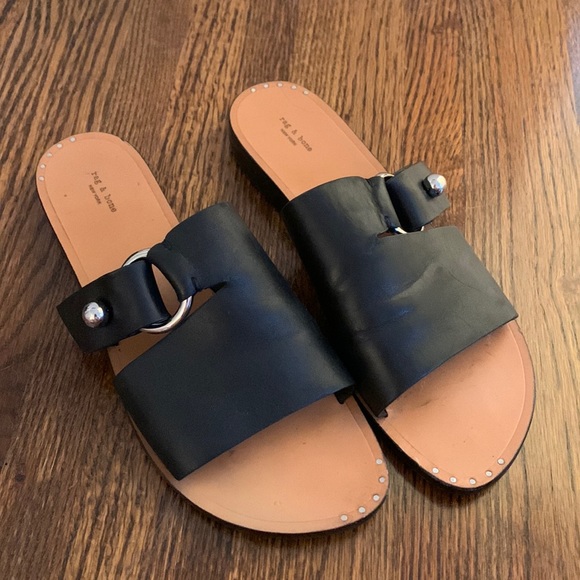 rag & bone Black Leather Sandals - Picture 2 of 5